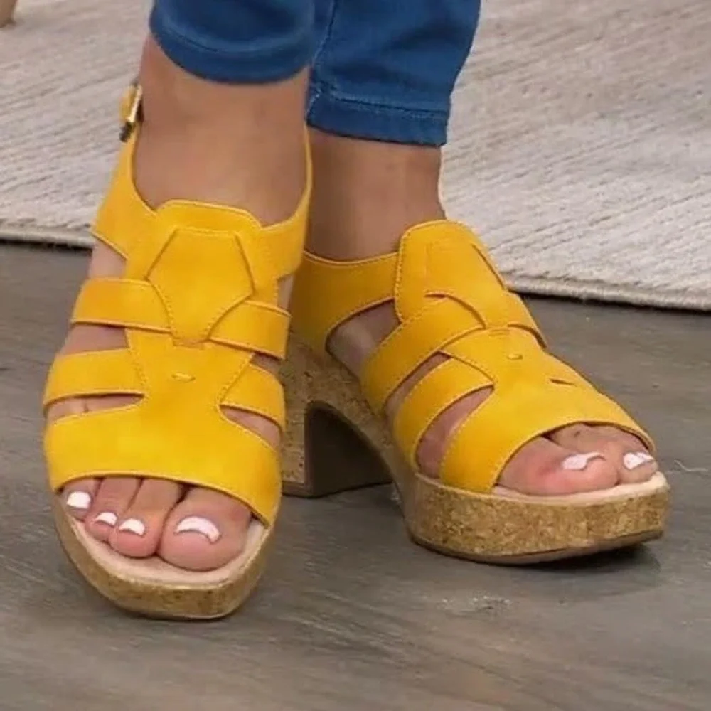 NEW SOUL Naturalizer Aki Fisherman Platform Sandal Toffee Smooth Brown 9.5